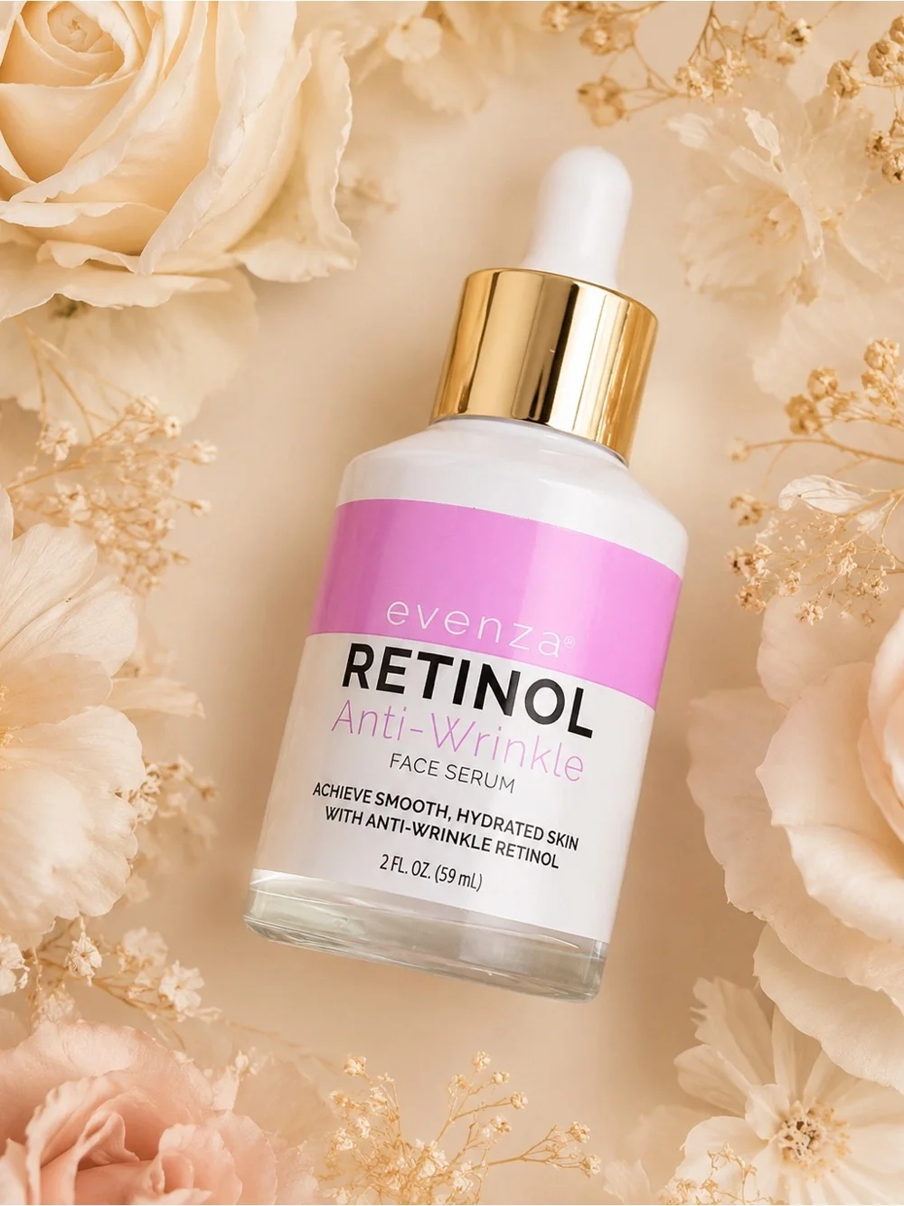 Retinol Anti-Wrinkle Face Serum - Pink & White - Picture 2 of 5